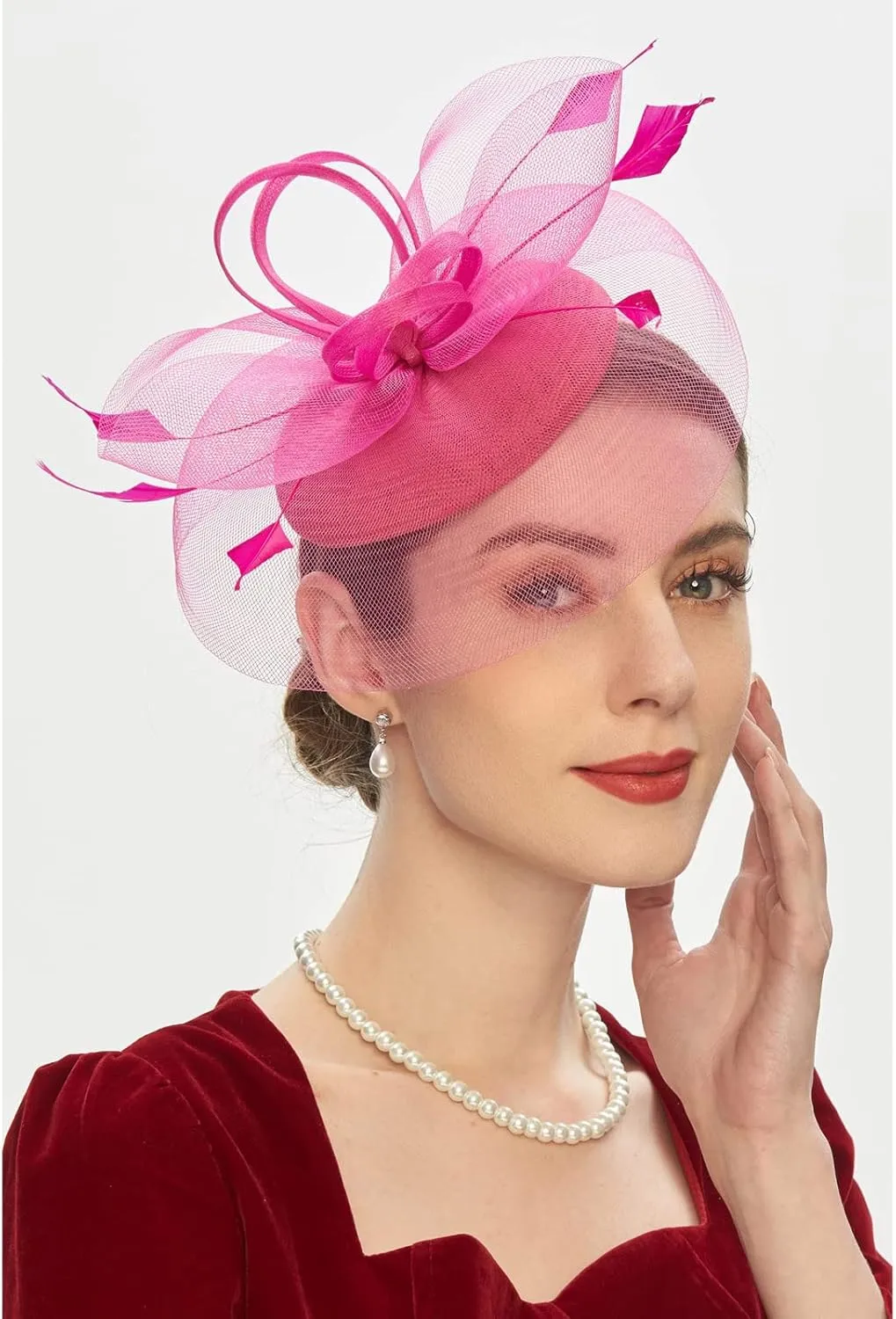 Fascinator for Women Derby Tea Party Casual Feather Headband Trendy 1920s Flapper Hair Clip Fascinators Headpiece