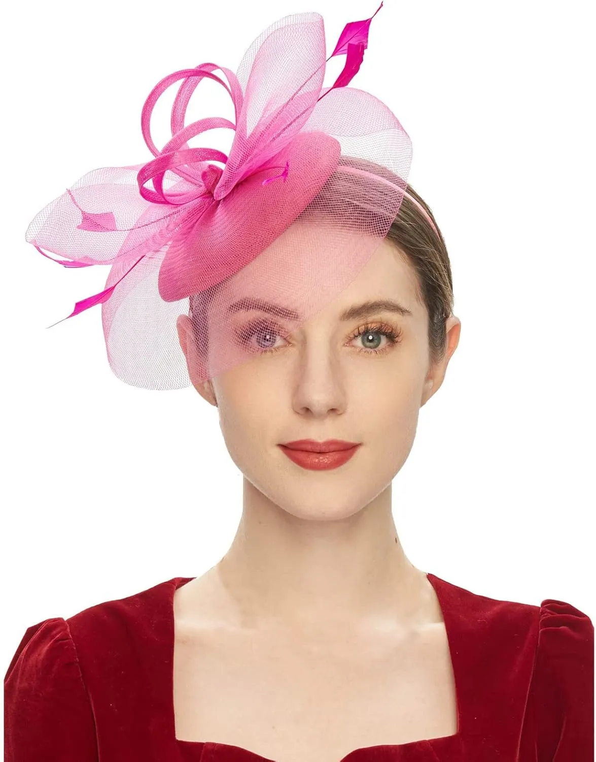 Fascinator for Women Derby Tea Party Casual Feather Headband Trendy 1920s Flapper Hair Clip Fascinators Headpiece