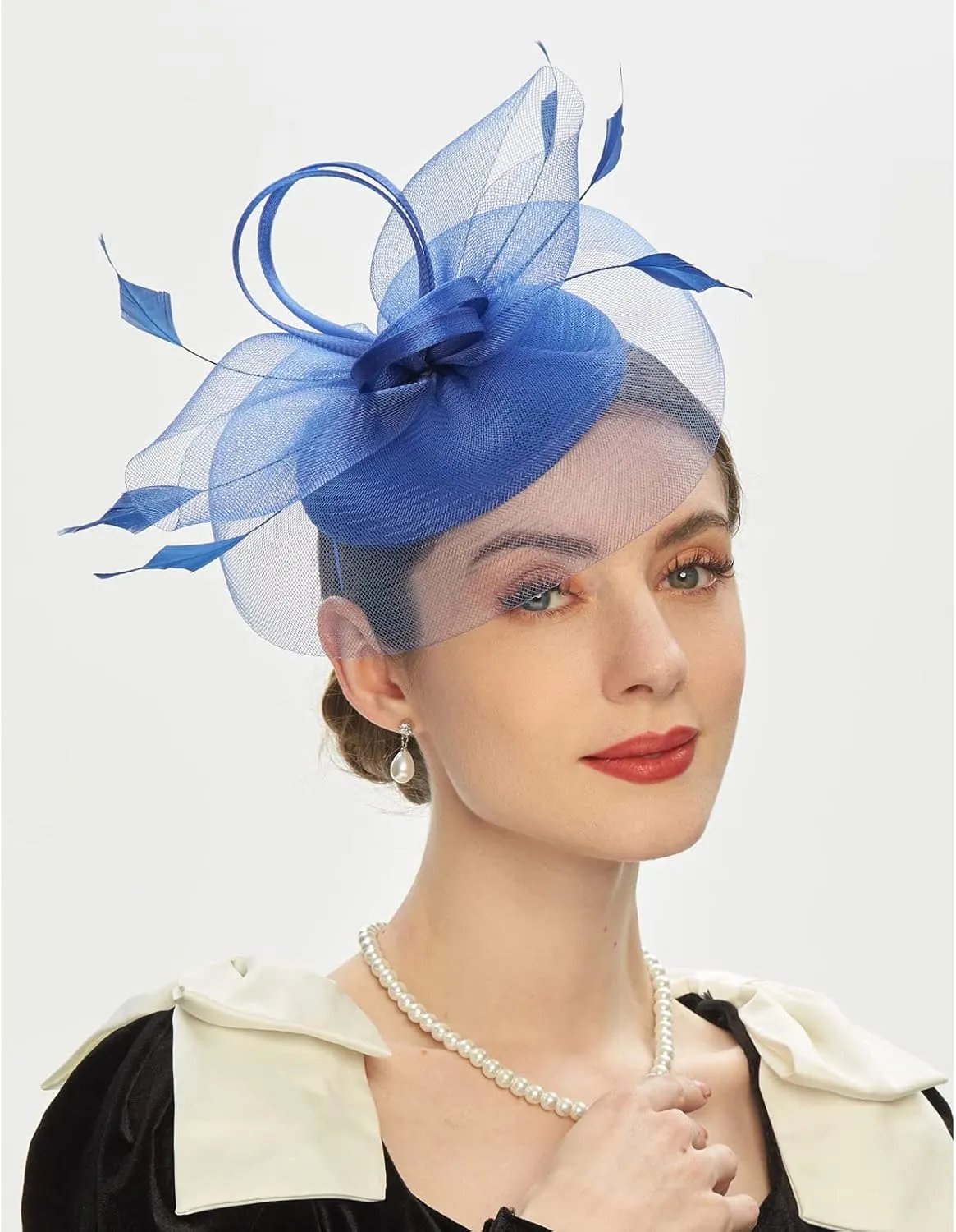 Fascinator for Women Derby Tea Party Casual Feather Headband Trendy 1920s Flapper Hair Clip Fascinators Headpiece