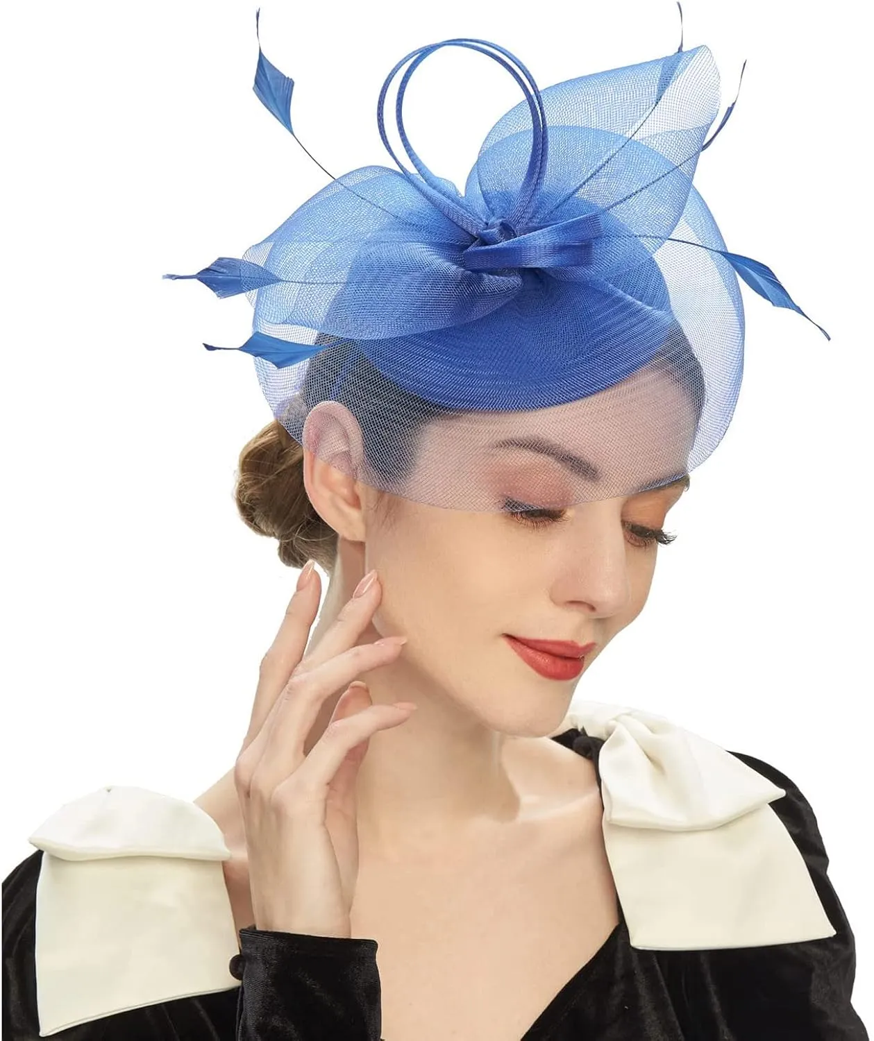 Fascinator for Women Derby Tea Party Casual Feather Headband Trendy 1920s Flapper Hair Clip Fascinators Headpiece