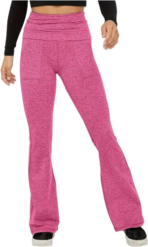 Flare Pants for Women Summer Casual Stretch Trousers Trendy Baggy High Waist Comfort Workout Yoga Pants with Pockets