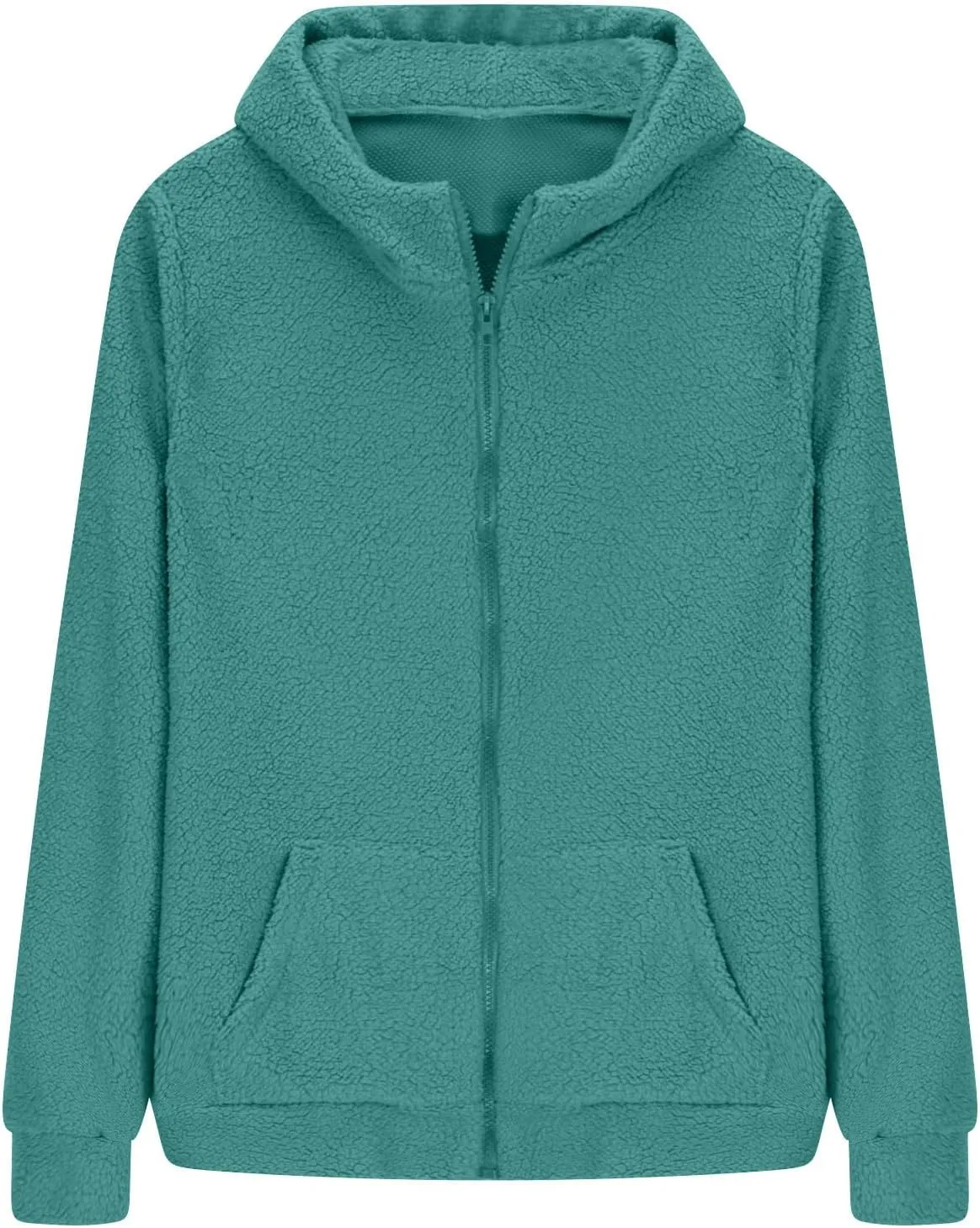 Fleece Hoodies for Women Trendy Zip up Long Sleeve Fuzzy Sherpa Jackets Casual Lightweight Cozy Warm Coat with Pocket