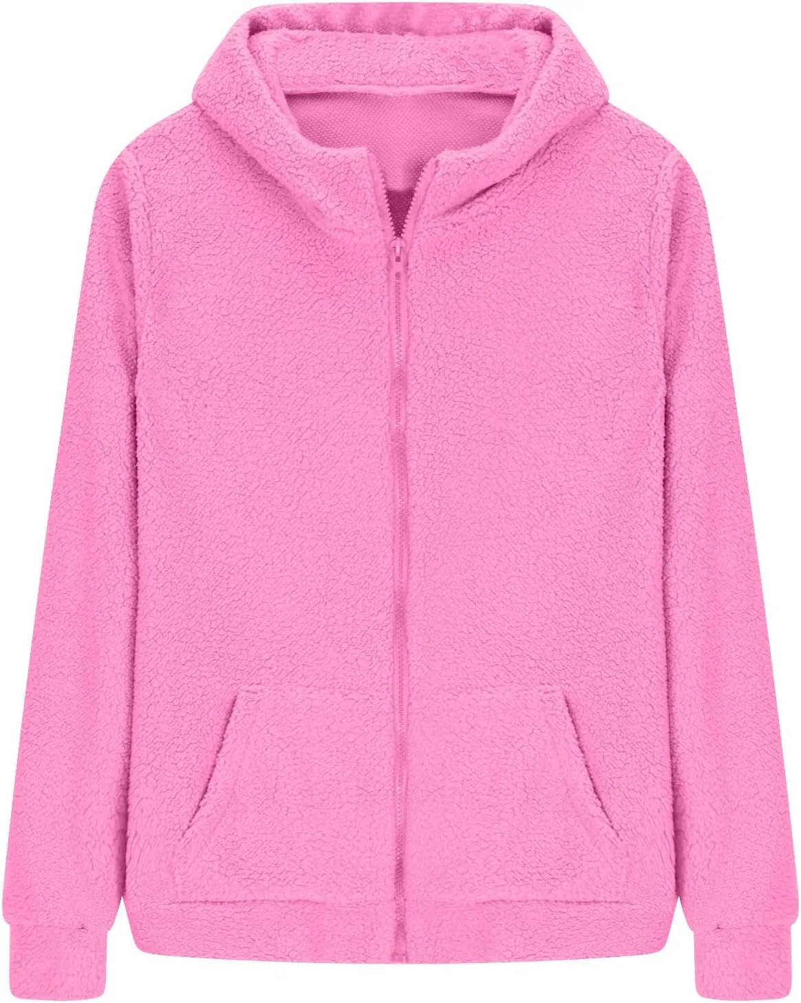 Fleece Hoodies for Women Trendy Zip up Long Sleeve Fuzzy Sherpa Jackets Casual Lightweight Cozy Warm Coat with Pocket