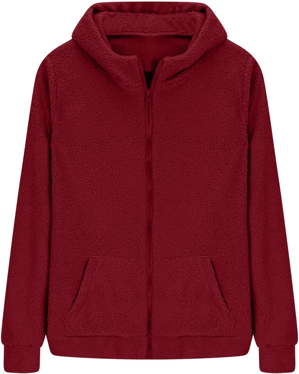 Fleece Hoodies for Women Trendy Zip up Long Sleeve Fuzzy Sherpa Jackets Casual Lightweight Cozy Warm Coat with Pocket