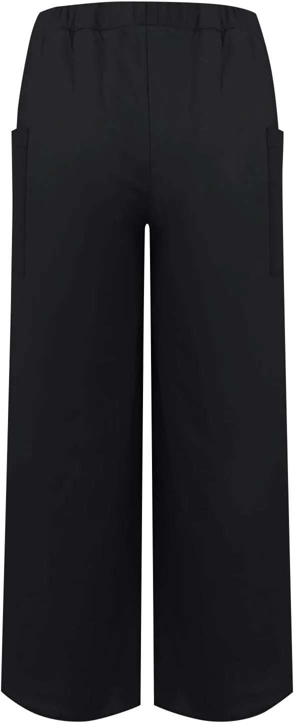 Flowy Linen Pants for Women Side Slit Wide Leg Yoga Pants with Pockets Drawstring High Waisted Pants Beach Pants 2024