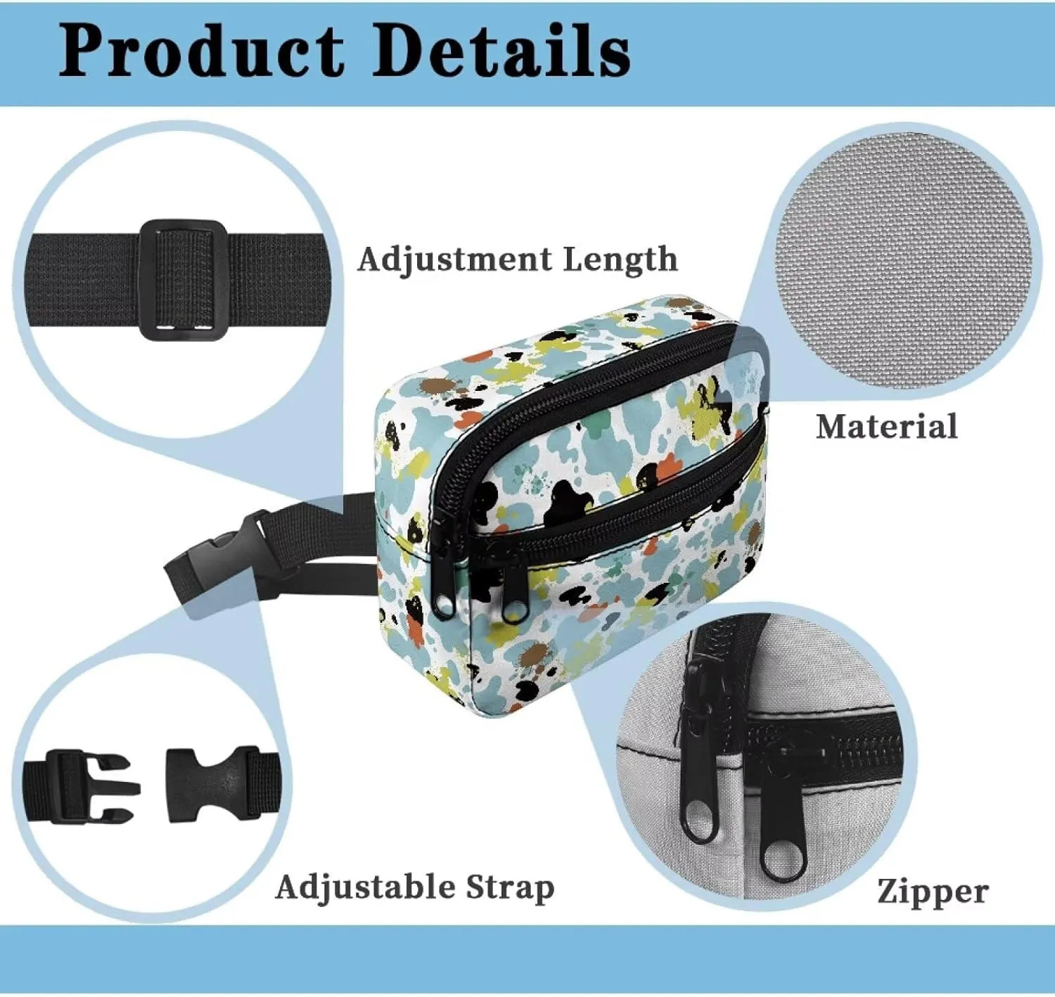 FOR U DESIGNS Cow Print Cute Fanny Pack for Girls Fashion Waist Packs Small Crossbody Bag for School Travel Workout Running Belt Bag