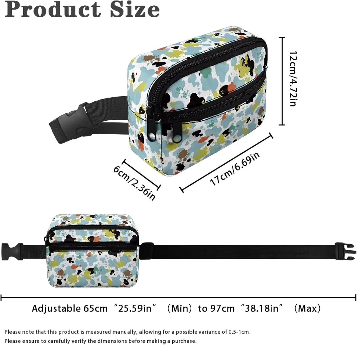 FOR U DESIGNS Cow Print Cute Fanny Pack for Girls Fashion Waist Packs Small Crossbody Bag for School Travel Workout Running Belt Bag