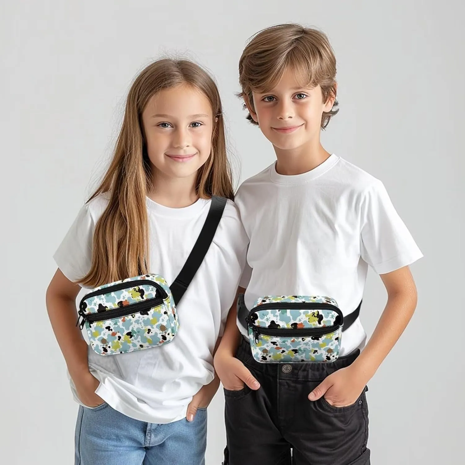 FOR U DESIGNS Cow Print Cute Fanny Pack for Girls Fashion Waist Packs Small Crossbody Bag for School Travel Workout Running Belt Bag
