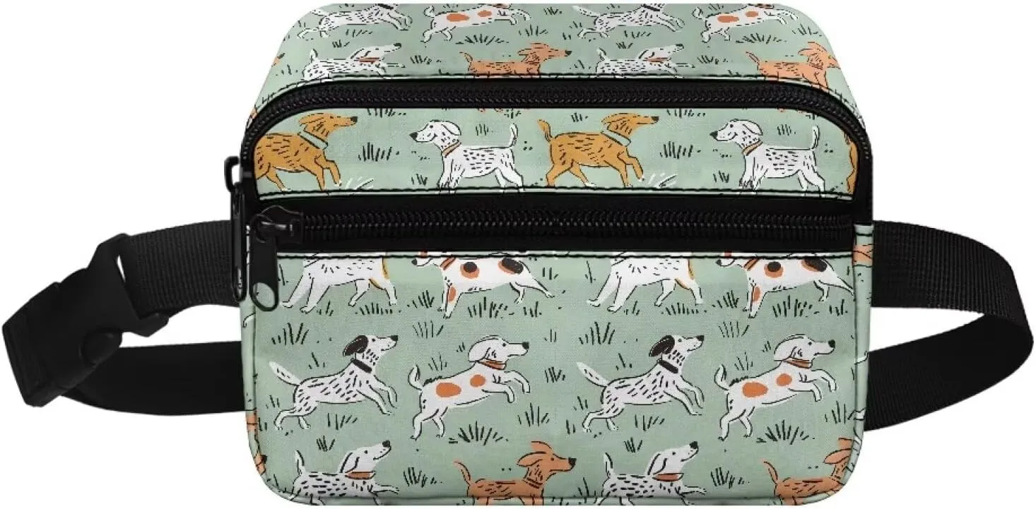 FOR U DESIGNS Fashion Waist Packs Fanny Pack for Girls Belt Bag with Zipper Pockets Small Crossbody Bag Purse Dog Print Cute Fanny Packs