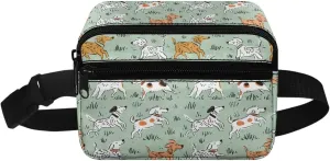 FOR U DESIGNS Fashion Waist Packs Fanny Pack for Girls Belt Bag with Zipper Pockets Small Crossbody Bag Purse Dog Print Cute Fanny Packs