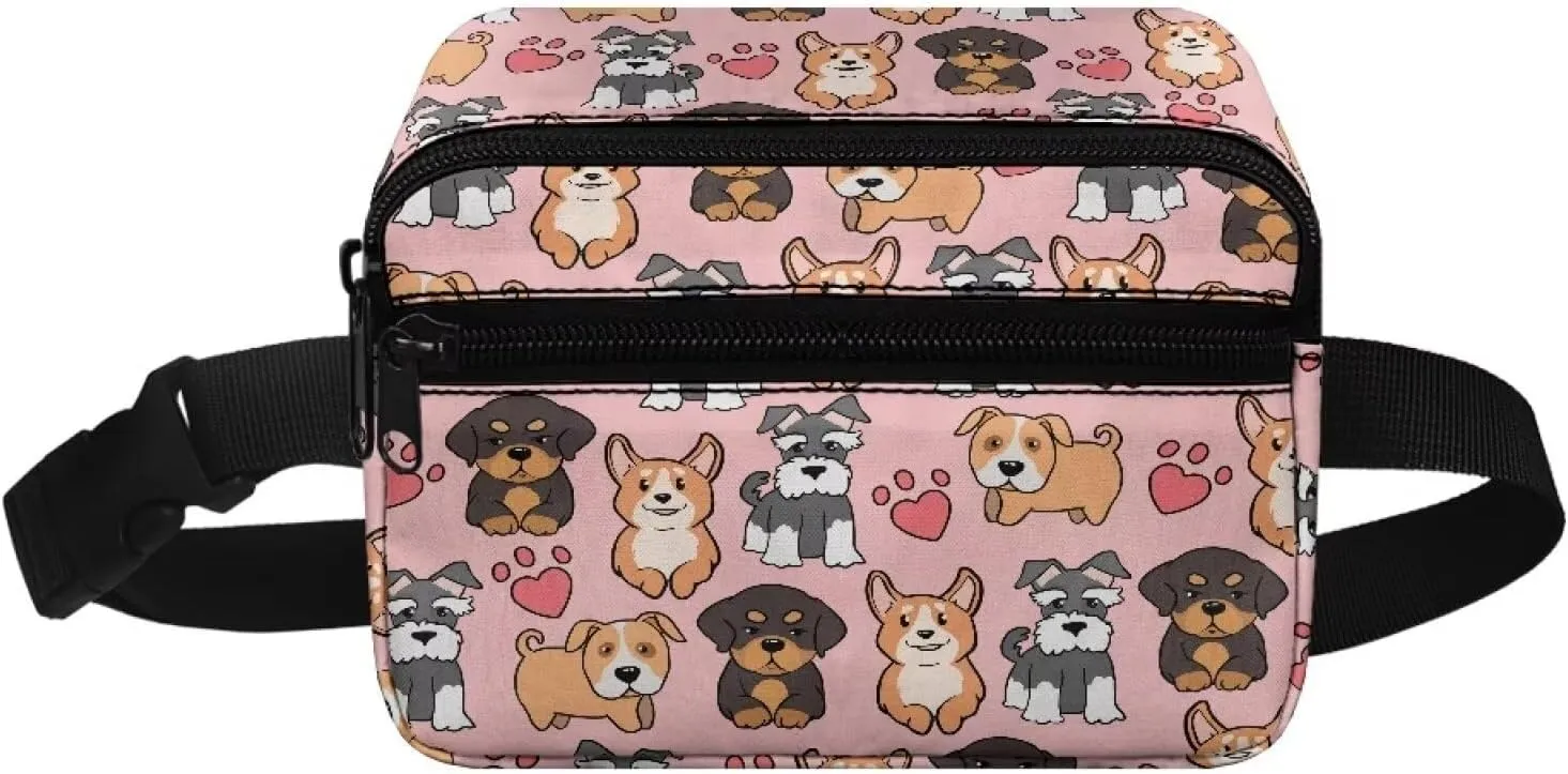 FOR U DESIGNS Girls Fanny Pack Purse Ages 8-12 Fashion Waist Packs Cute Crossbody Bag for School Travel Running Hiking Fanny Packs Dog Belt Bag
