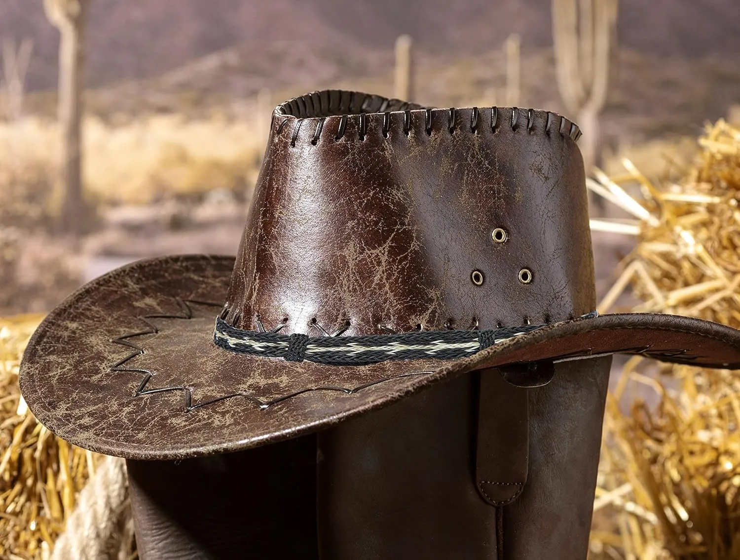 Gamboa Natural Horsehair Hat Bands for Cowboy and Cowgirl Hats Men and Women Western Hat Bands