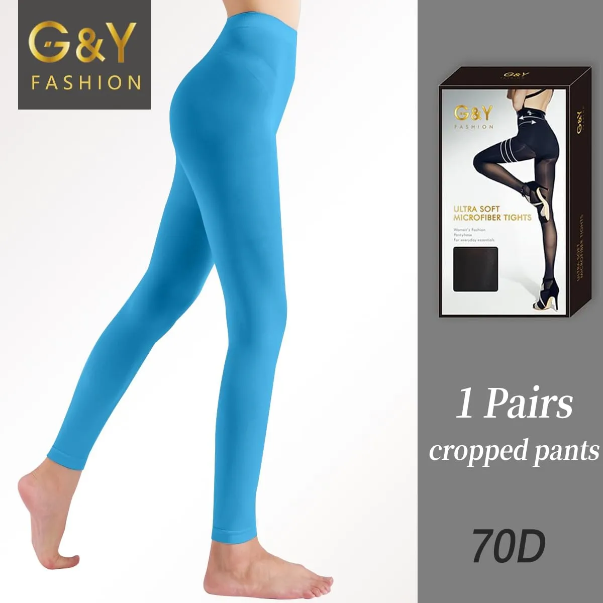 G&Y Opaque Tights for Women - 70D Control Top Pantyhose Running Yoga Leggings Athletic Pants