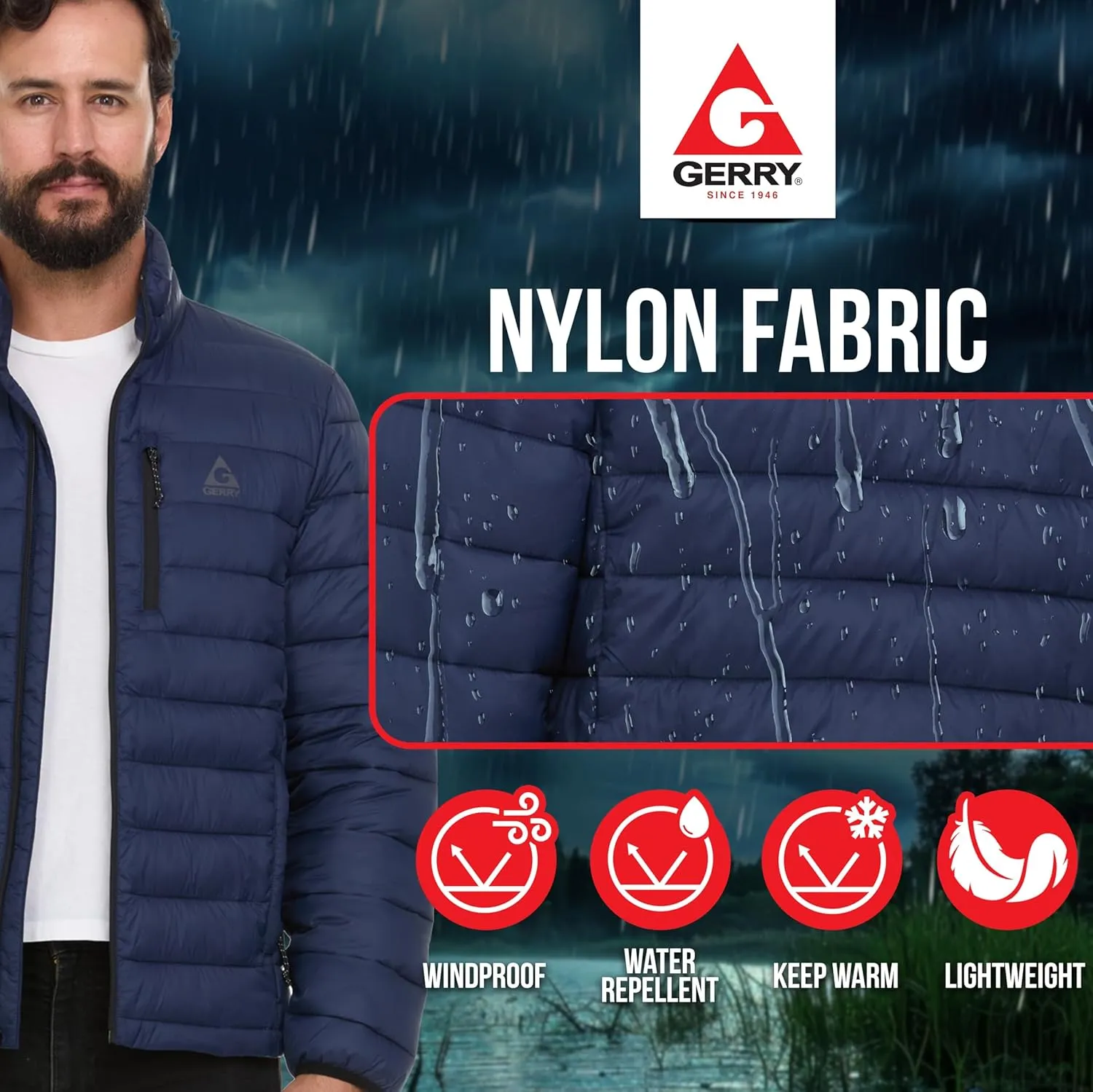 Gerry Packable Puffer Jacket Men, Warm Lightweight Winter Jackets for Men