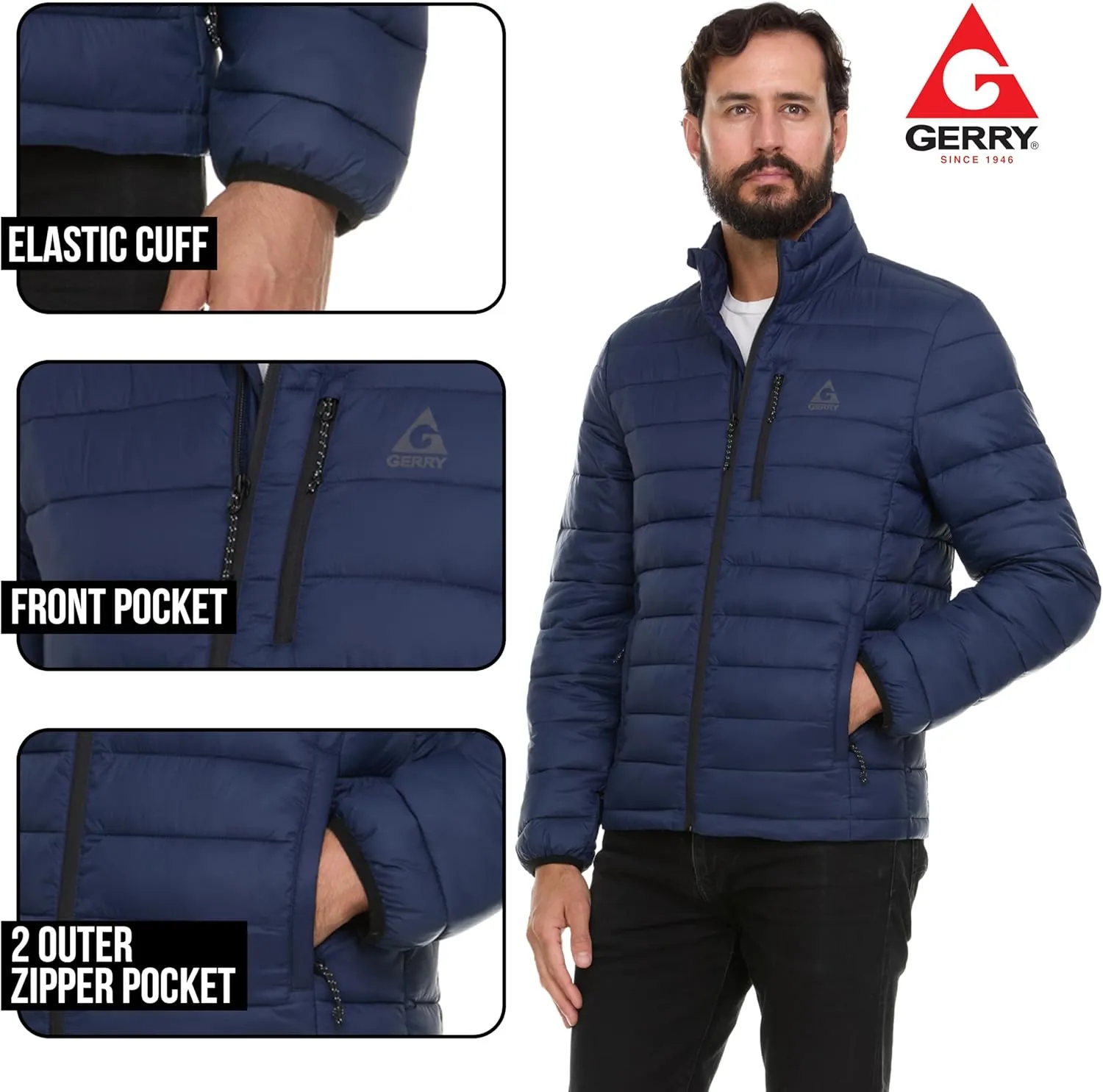 Gerry Packable Puffer Jacket Men, Warm Lightweight Winter Jackets for Men