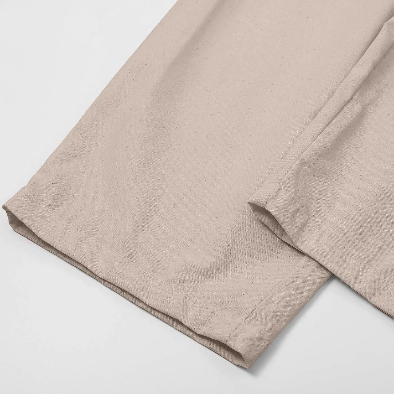 GIERIDUC Linen Pants for Women High Waisted Wide Leg Trousers Trendy Solid Color Drawstring Elastic Waist Summer Gauze Pants