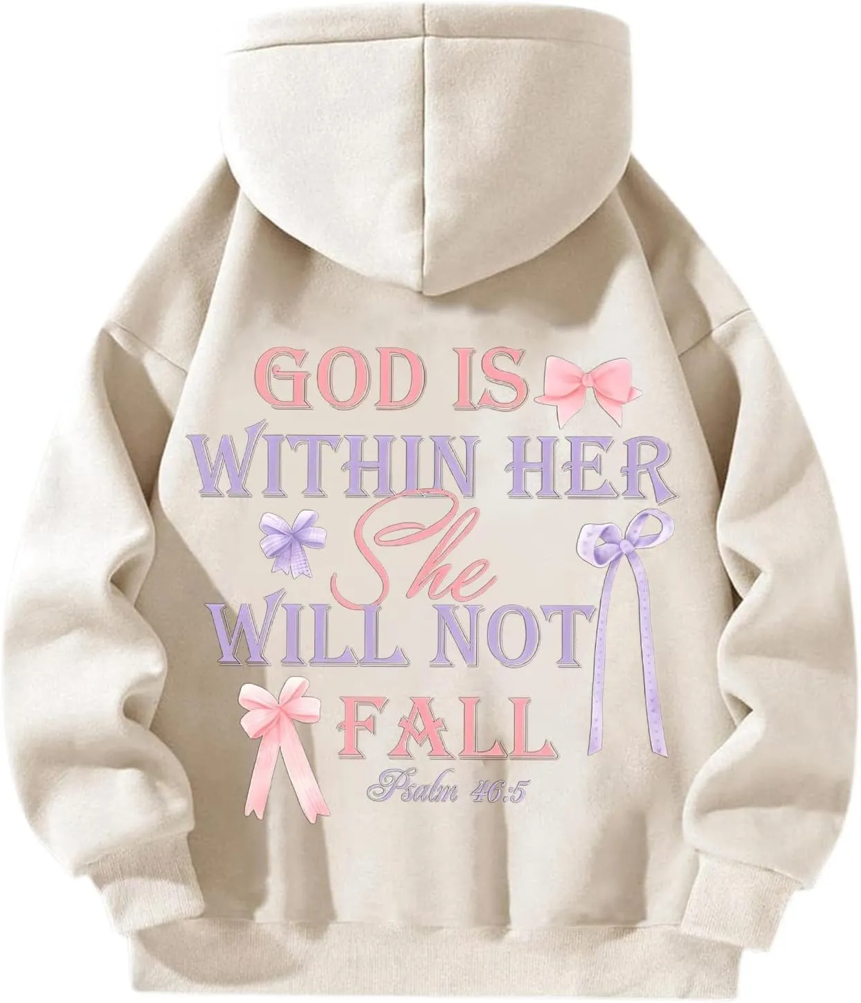 God Is Within Her She Will Not Fall Christian Hoodie For Women Bible Verse Half Zip Sweatshirt Preppy Teens Tops Unisex