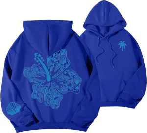 Graphic Hoodies For Teen Girl Women Y2k Long Sleeve Oversized Floral Sweatshirt Flower Cute Preppy Sweater Clothes