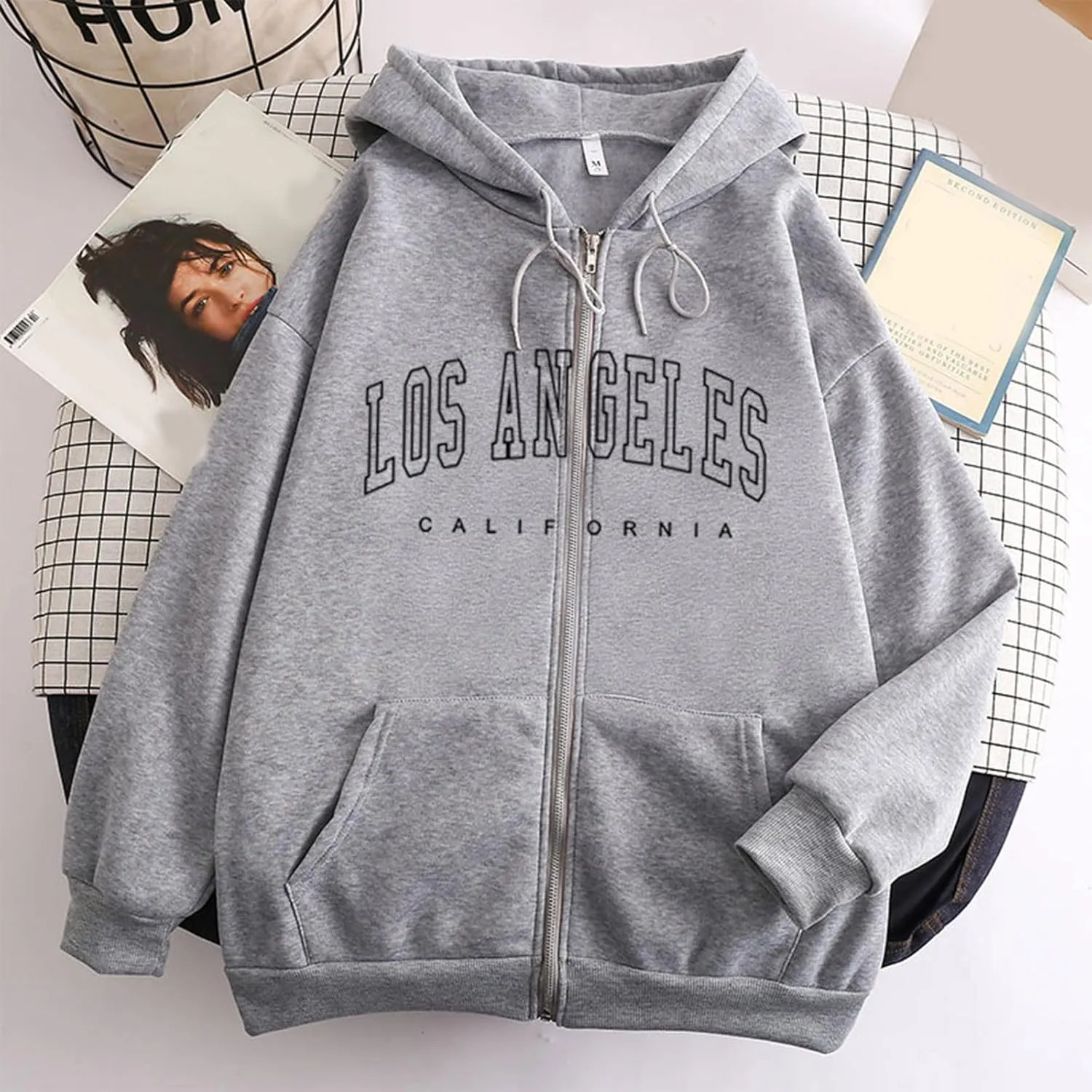 Graphic Hoodies for Women Oversized Cute Teenage Girls Sweatshirt Casual Full Zip Hoodie Autumn and Winter Tops Pullover