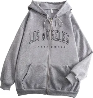 Graphic Hoodies for Women Oversized Cute Teenage Girls Sweatshirt Casual Full Zip Hoodie Autumn and Winter Tops Pullover