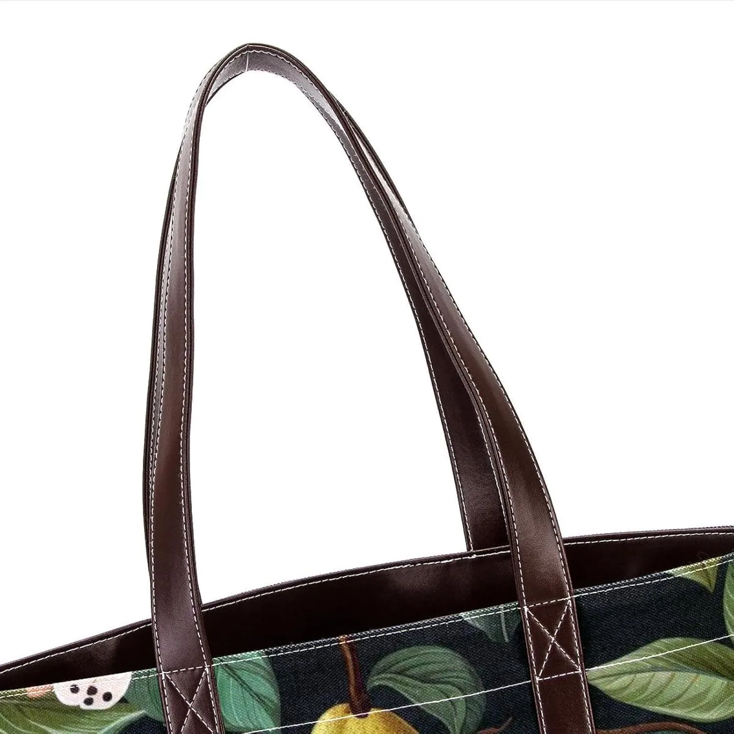 Green Leaves and Yellow Pears-1926 Shoulder Purses for Women Large Soft Washed Leather Purses and Durable Handbags