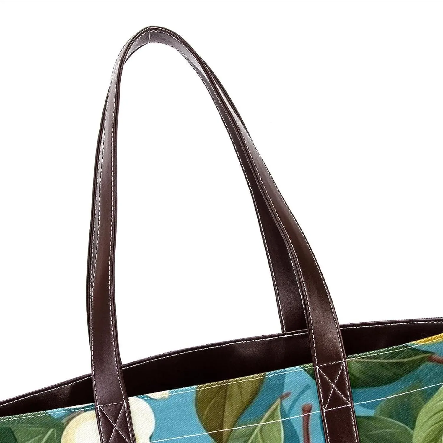 Green Leaves and Yellow Pears-1926 Shoulder Purses for Women Large Soft Washed Leather Purses and Durable Handbags