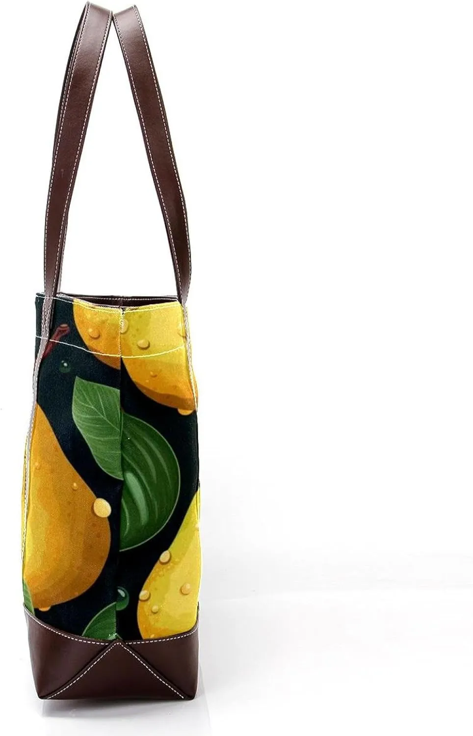Green Leaves and Yellow Pears-1926 Shoulder Purses for Women Large Soft Washed Leather Purses and Durable Handbags
