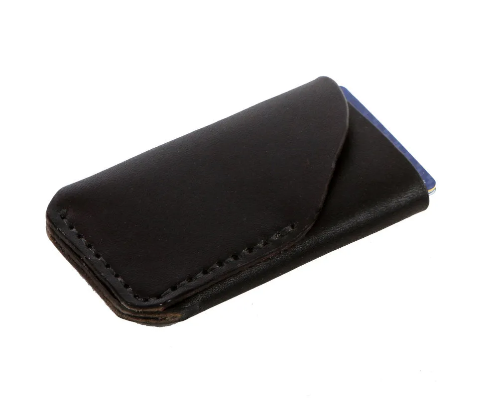 H B CARD LEATHER WALLET | BLACK LEATHER WALLET