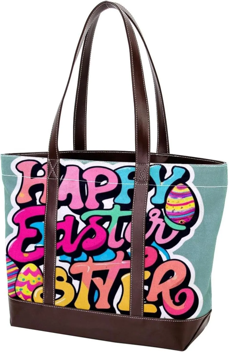 Happy Easter Creative Font-1200 Shoulder Purses for Women Large Soft Washed Leather Purses and Durable Handbags