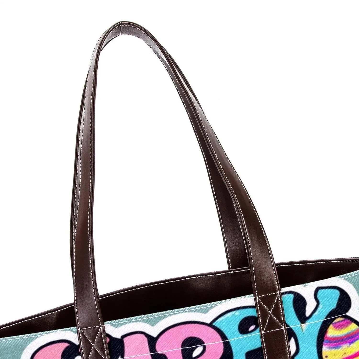 Happy Easter Creative Font-1200 Shoulder Purses for Women Large Soft Washed Leather Purses and Durable Handbags