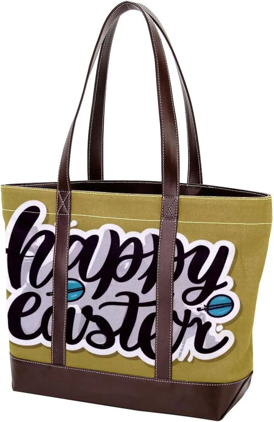 Happy Easter Creative Font-1200 Shoulder Purses for Women Large Soft Washed Leather Purses and Durable Handbags