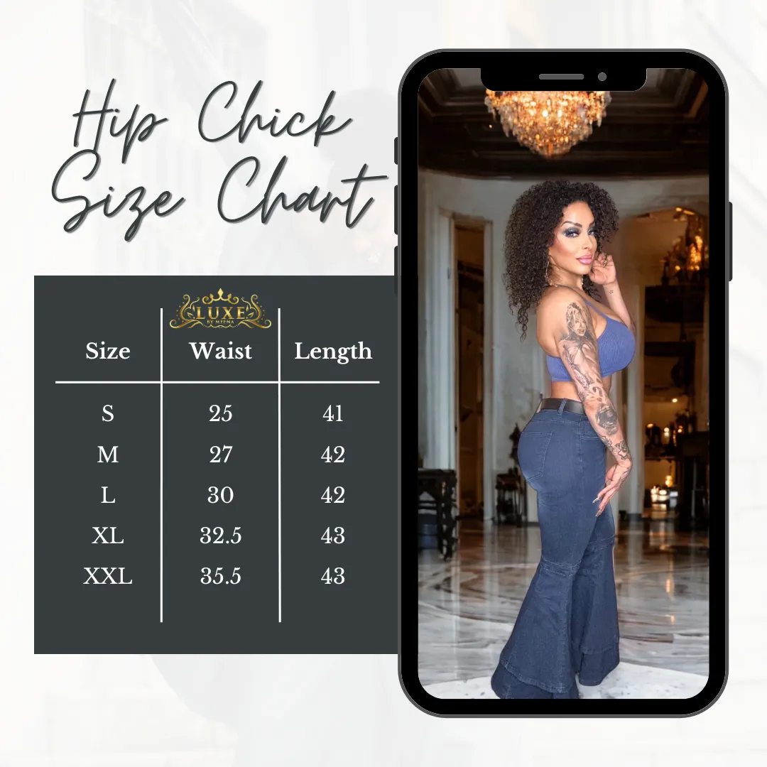 Hip Chick Layered Bell Bottom Jeans (Indigo)