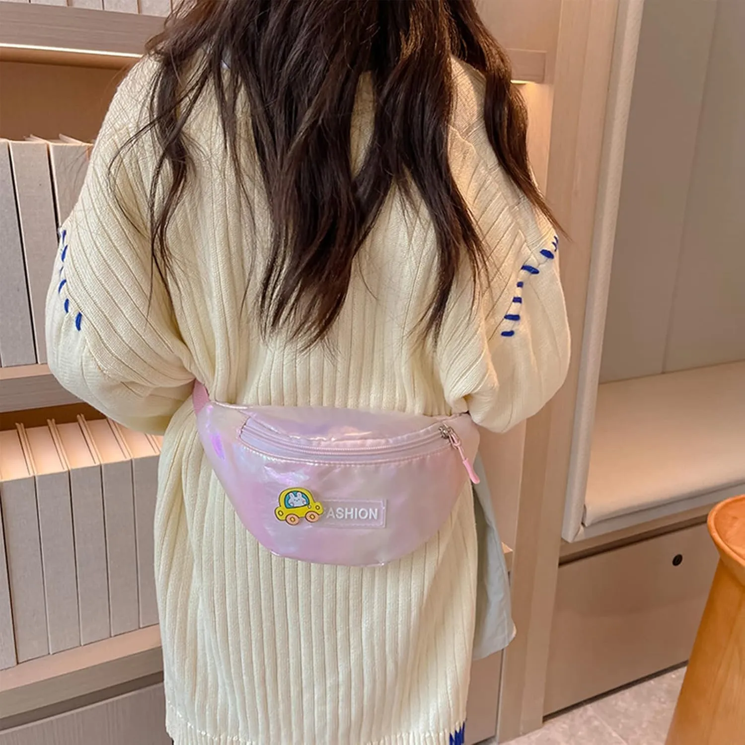 Holographic Kids Girls Boys Wasit Bags Fanny Pack Children Bum Bag Crossbody Chest Bag for Running, Cycling, Trip