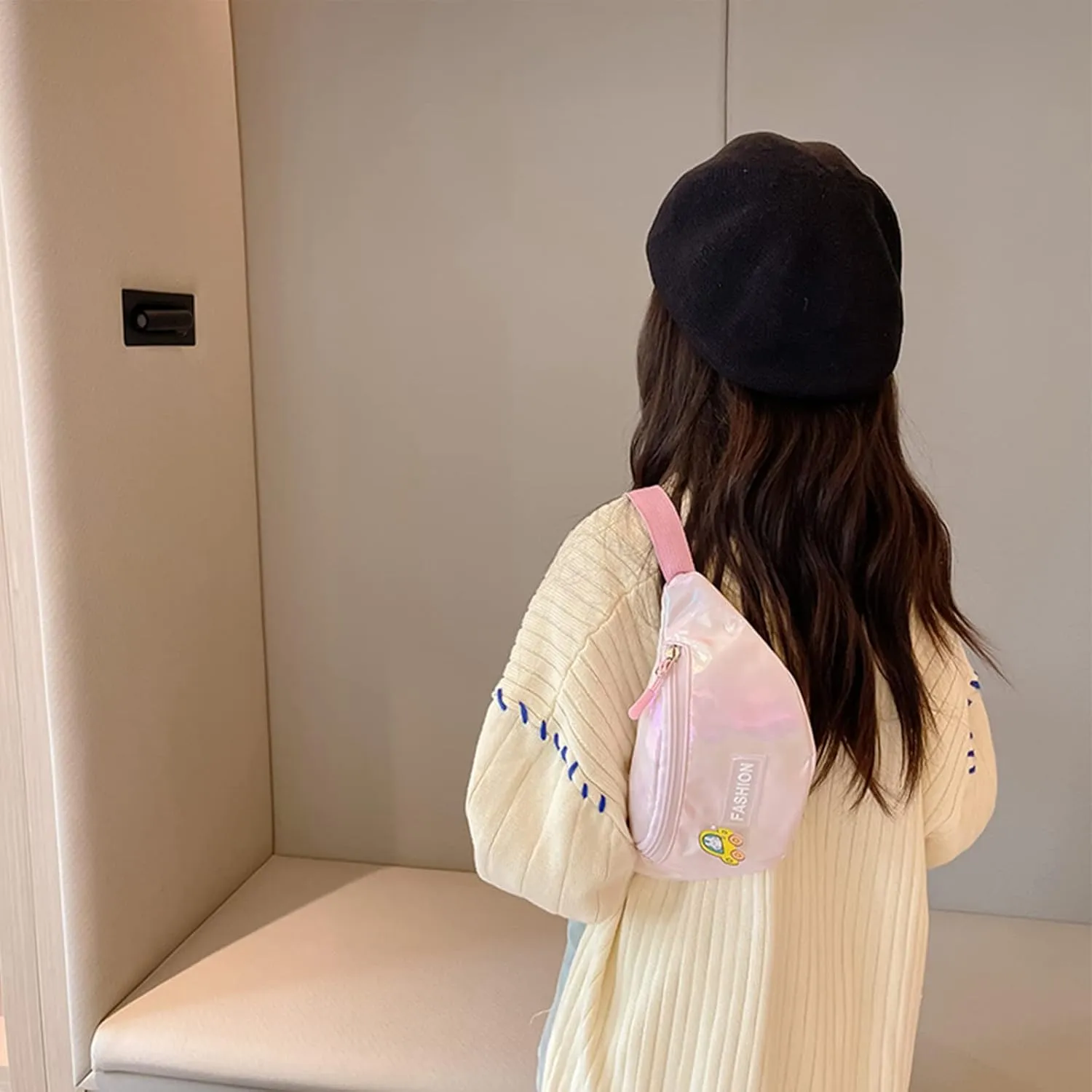 Holographic Kids Girls Boys Wasit Bags Fanny Pack Children Bum Bag Crossbody Chest Bag for Running, Cycling, Trip