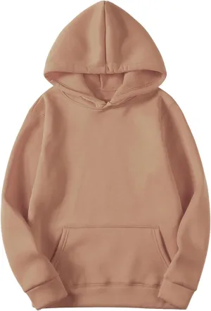 Hoodies for Women Solid Basic Fleece Hoodie Sweatshirt Long Sleeve Comfy Casual Pullover Sweatshirts Fall Outfits 2024
