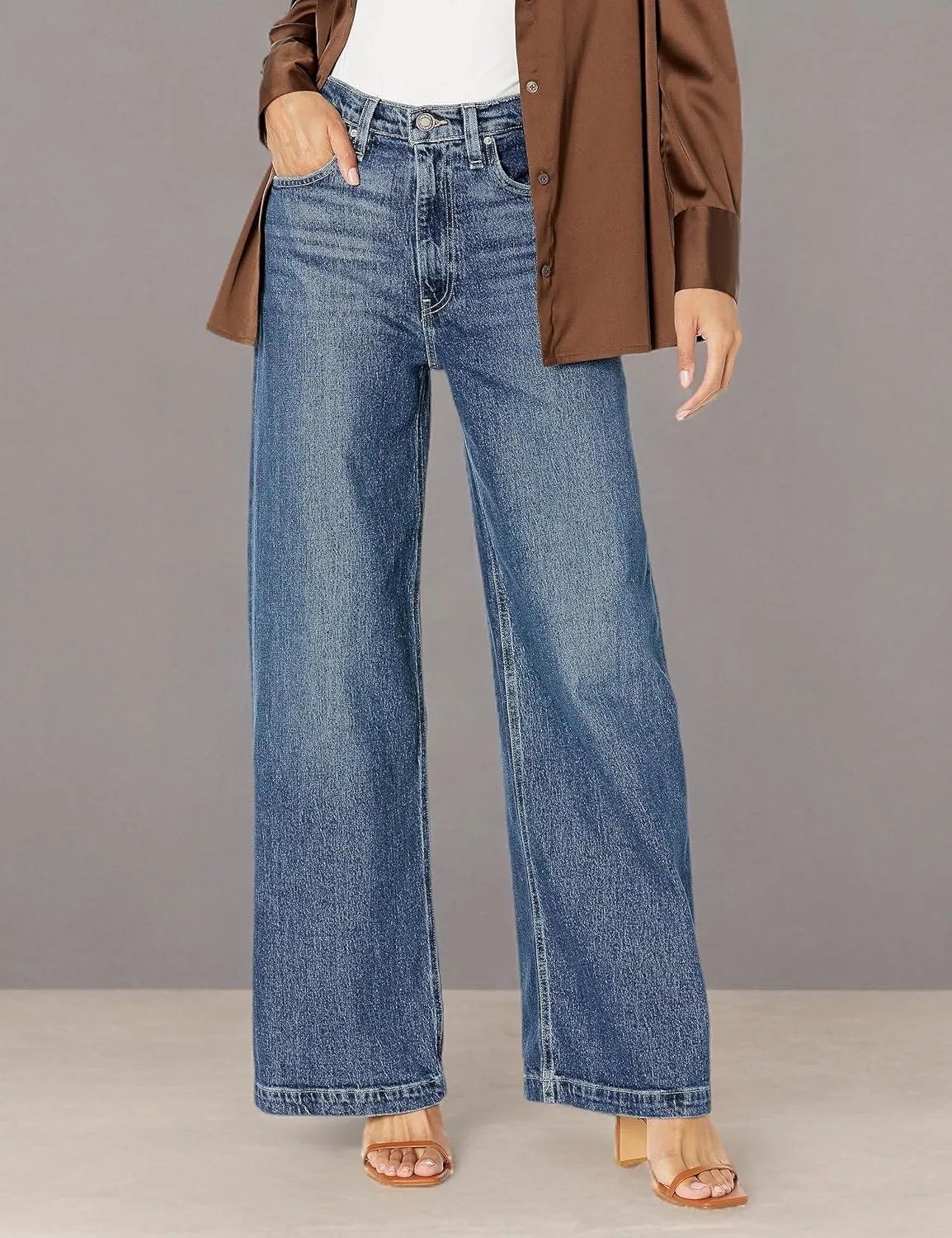 HUDSON Women's James High Rise Wide Leg Jean