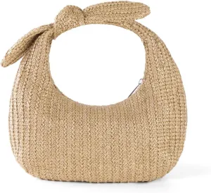 Huralona Women Straw Woven Clutch Purse Pleated Handbag for Summer Beach Vacation Straw Shoulder Crossbody Bag