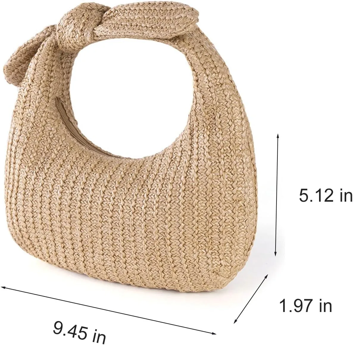 Huralona Women Straw Woven Clutch Purse Pleated Handbag for Summer Beach Vacation Straw Shoulder Crossbody Bag
