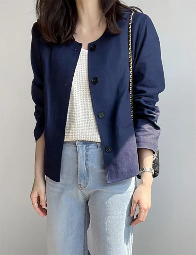 IDEALSANXUN Womens Linen Jackets Spring Summer Lightweight Linen Blazer Cardigan Tops
