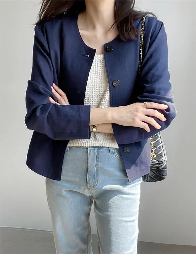 IDEALSANXUN Womens Linen Jackets Spring Summer Lightweight Linen Blazer Cardigan Tops