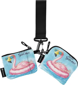 Inflatable Sunglasses Summer Blue Dual Pouch Wristlet Portable Keychain Wallet Detachable Coin Purse Pouch with Zipper Coin Bag for Women Outdoors Travel Sports