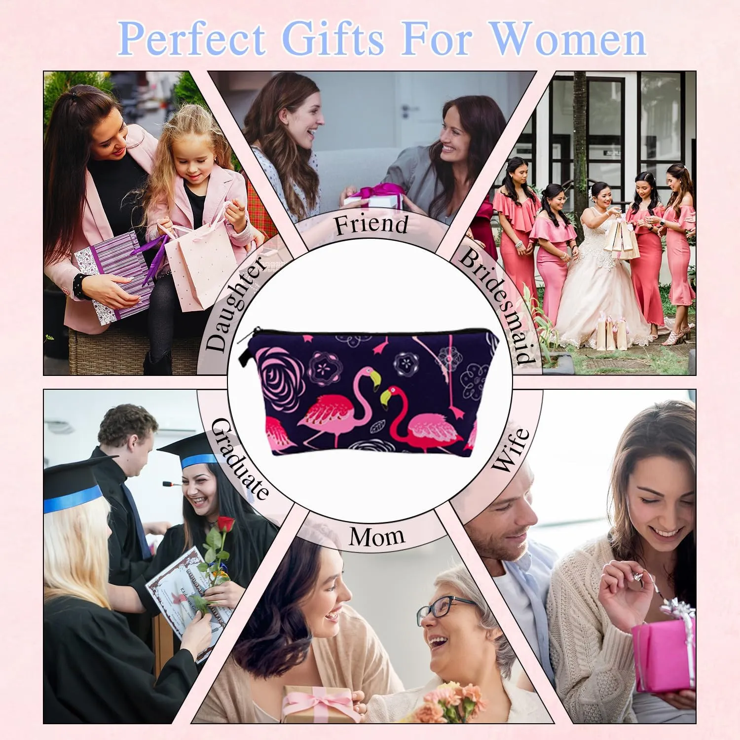 Initial Makeup Bag, Travel Make Up Bag Cosmetic Bag for Women, Toiletry Bags for Traveling, Gifts for Women Daughter Friends Birthday Gifts (NR10664)