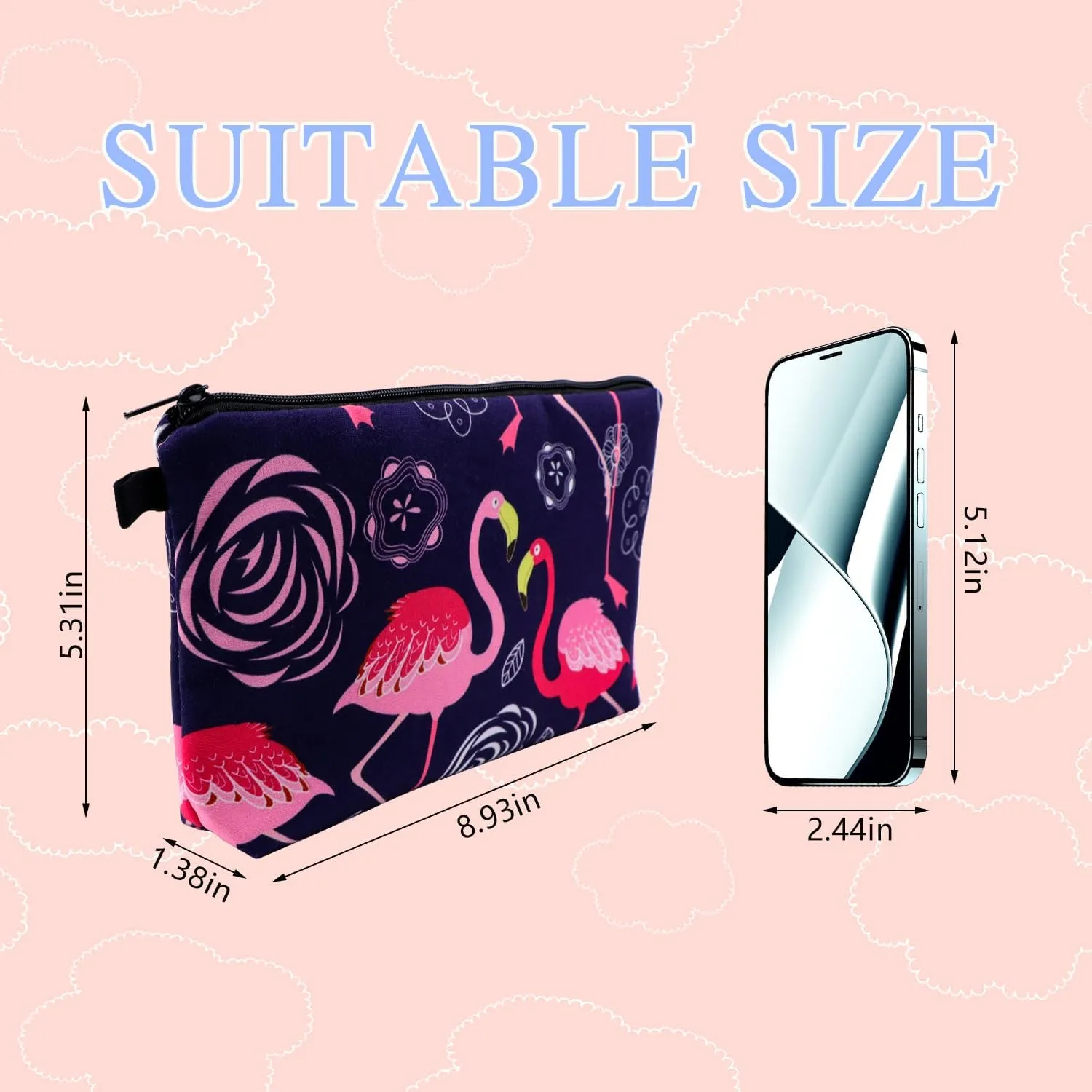 Initial Makeup Bag, Travel Make Up Bag Cosmetic Bag for Women, Toiletry Bags for Traveling, Gifts for Women Daughter Friends Birthday Gifts (NR10664)