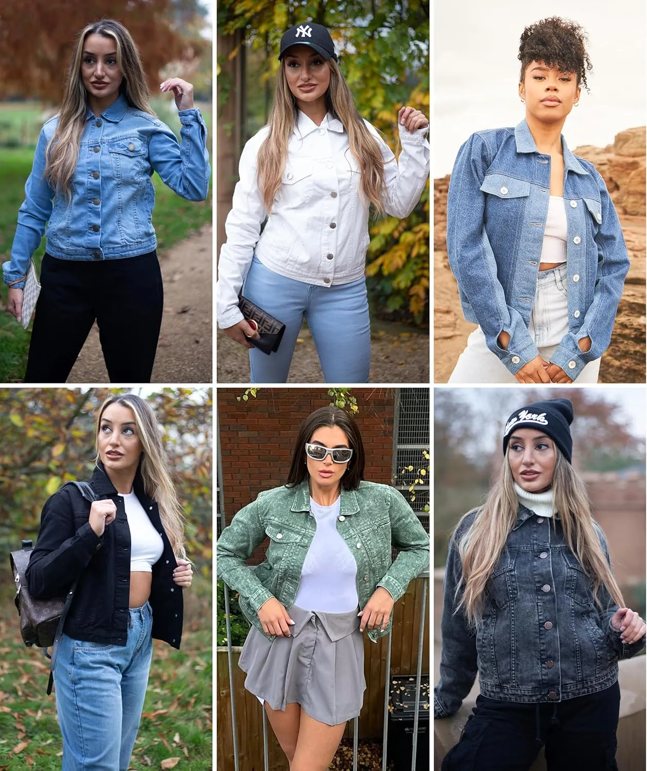 Jean Jacket Women - Long Sleeves Button Down Denim Jacket for Women Clothing in Regular Fit & Oversized with Waist Adjuster