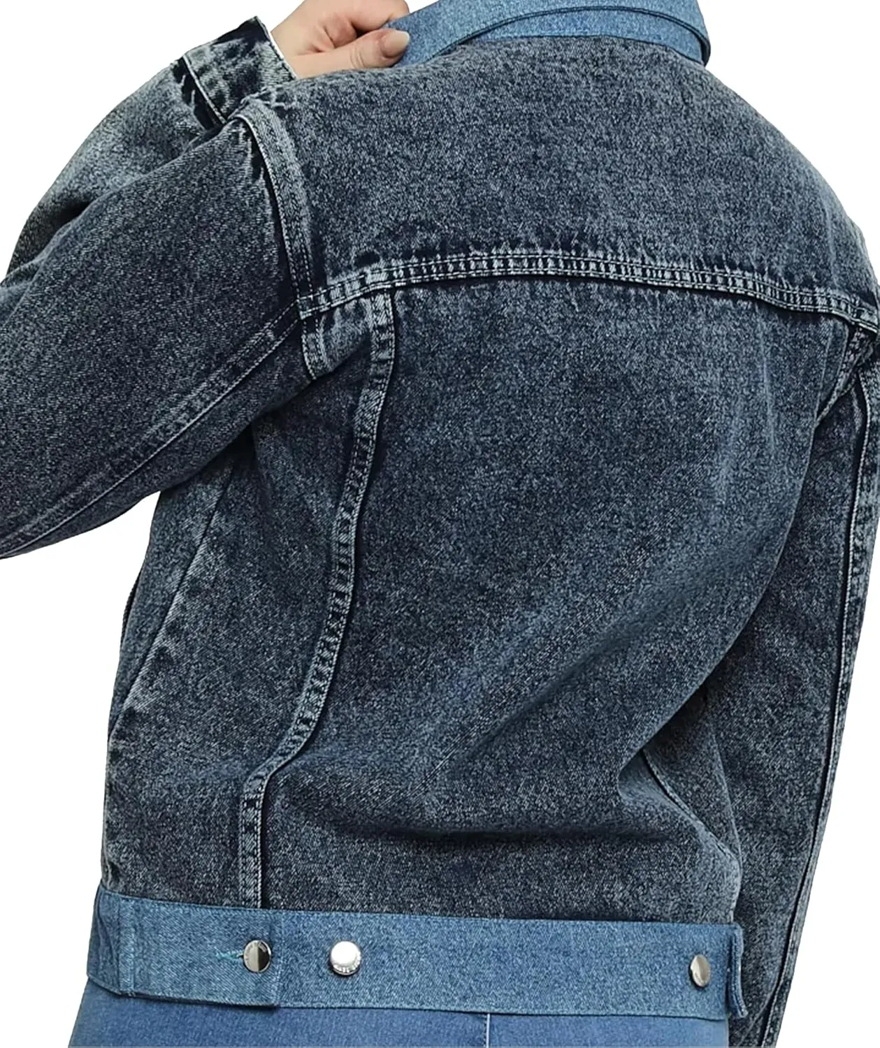 Jean Jacket Women - Long Sleeves Button Down Denim Jacket for Women Clothing in Regular Fit & Oversized with Waist Adjuster