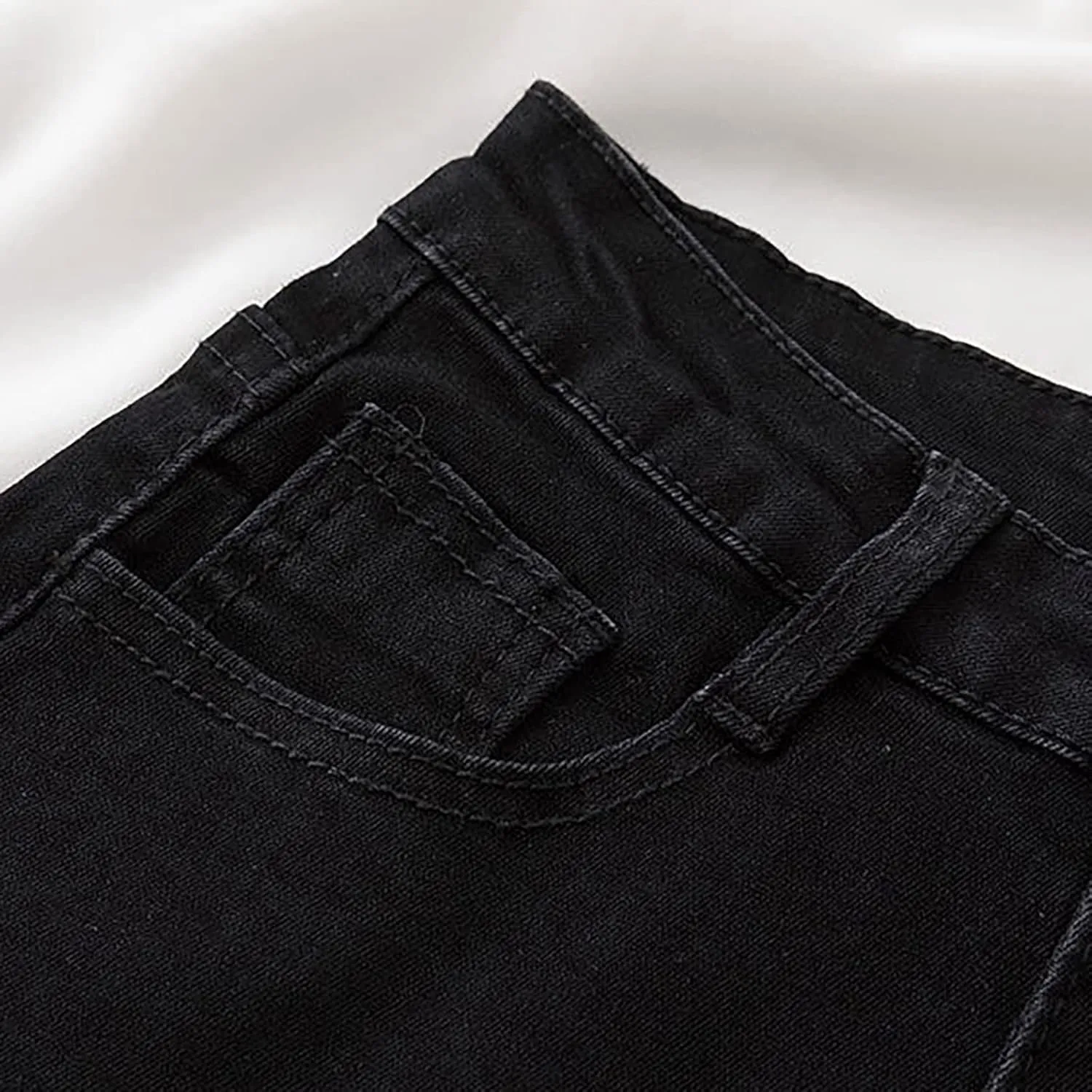Jean Shorts for Women Summer Casual Loose Fit Elastic High Waisted Shorts Fashion Comfort Wide Leg Shorts with Pockets