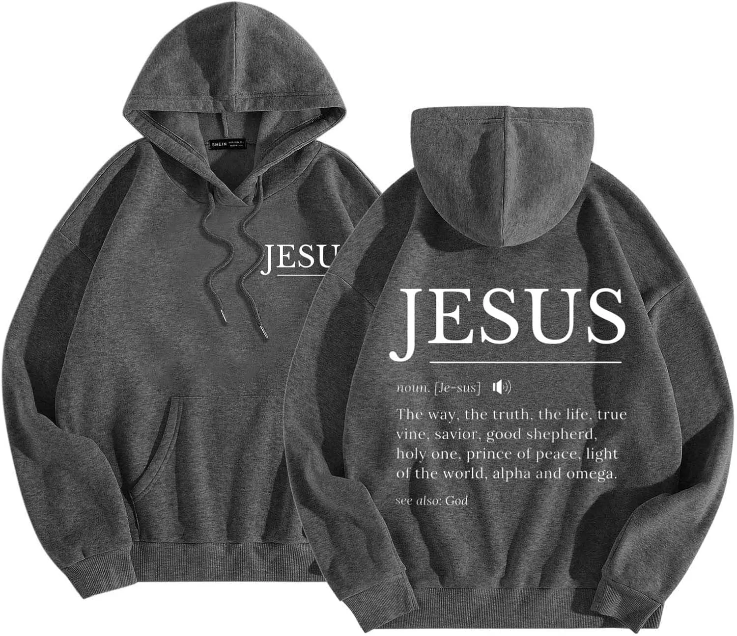 Jesus Hoodies for Women Teen Girls Oversized Christian Bible Verse Y2K Hooded Long Sleeve Christian Hoodie