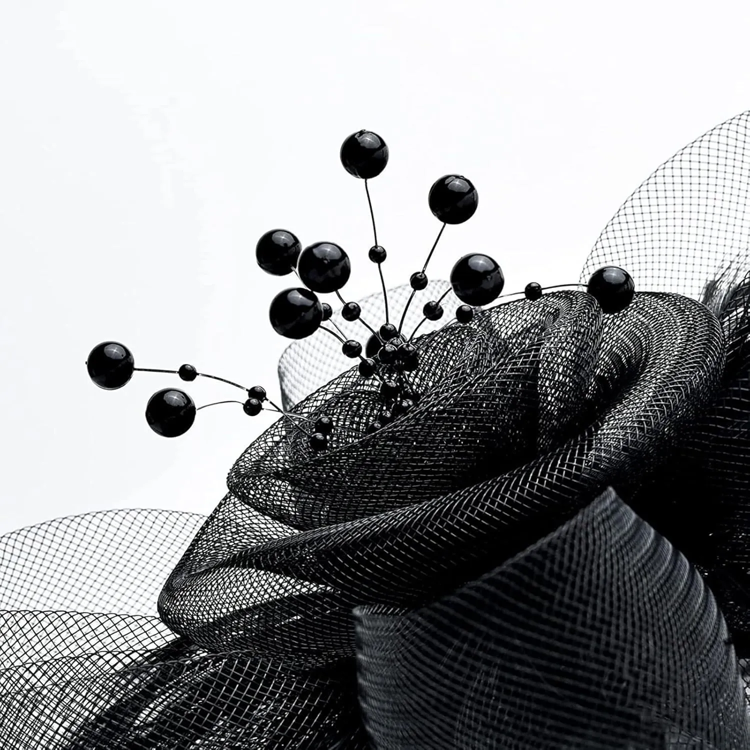 Kentucky Fascinators Hats for Women, Tea Party Headwear Mesh Flower Feather Headband & Hair Clip for Cocktail