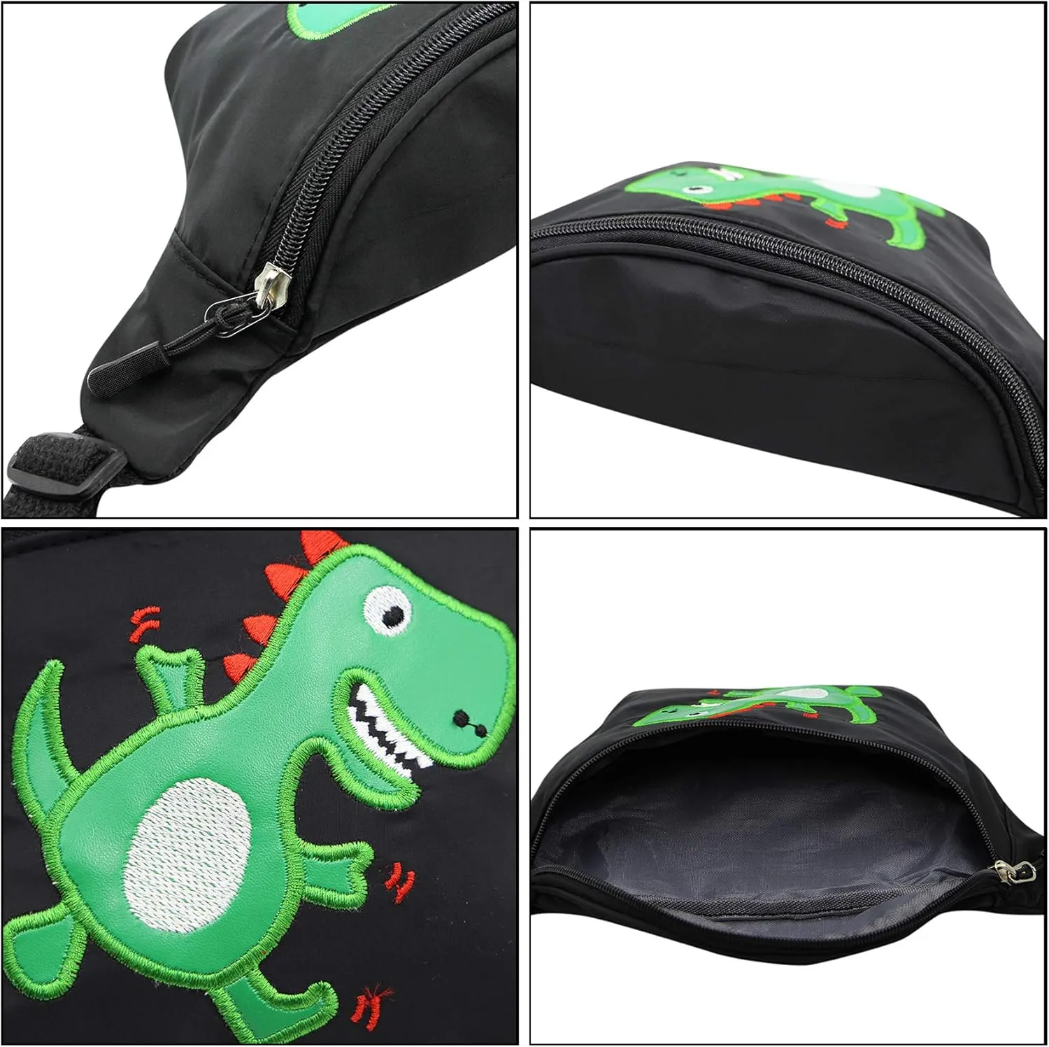 Kids Baby Boys Girls Fanny Pack Cartoon Dinosaur Purse Waist Pack Belt Bum Bag for Travel,Hiking,Sports (Black)