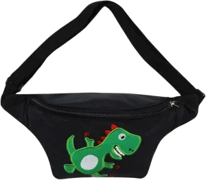 Kids Baby Boys Girls Fanny Pack Cartoon Dinosaur Purse Waist Pack Belt Bum Bag for Travel,Hiking,Sports (Black)